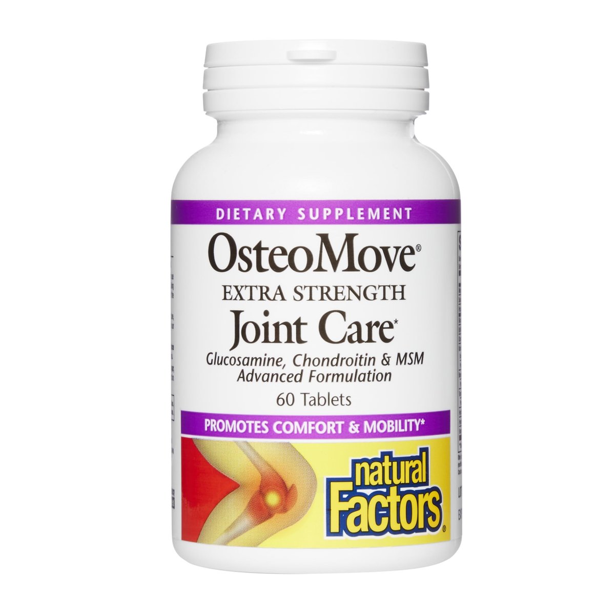 Natural Factors OsteoMove Gelenkpflege Extra Stärke – Unterstützung für Gelenk- und Knochengesundheit, Non-GMO, 60 Tabletten (30 Portionen)