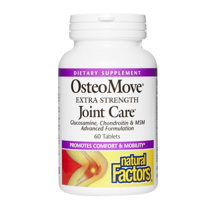 Natural Factors OsteoMove Gelenkpflege Extra Stärke – Unterstützung für Gelenk- und Knochengesundheit, Non-GMO, 60 Tabletten (30 Portionen)