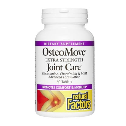 Natural Factors OsteoMove Gelenkpflege Extra Stärke – Unterstützung für Gelenk- und Knochengesundheit, Non-GMO, 60 Tabletten (30 Portionen)