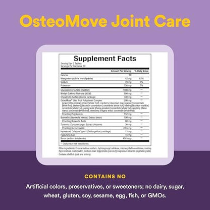 Natural Factors OsteoMove Gelenkpflege Extra Stärke – Unterstützung für Gelenk- und Knochengesundheit, Non-GMO, 60 Tabletten (30 Portionen)