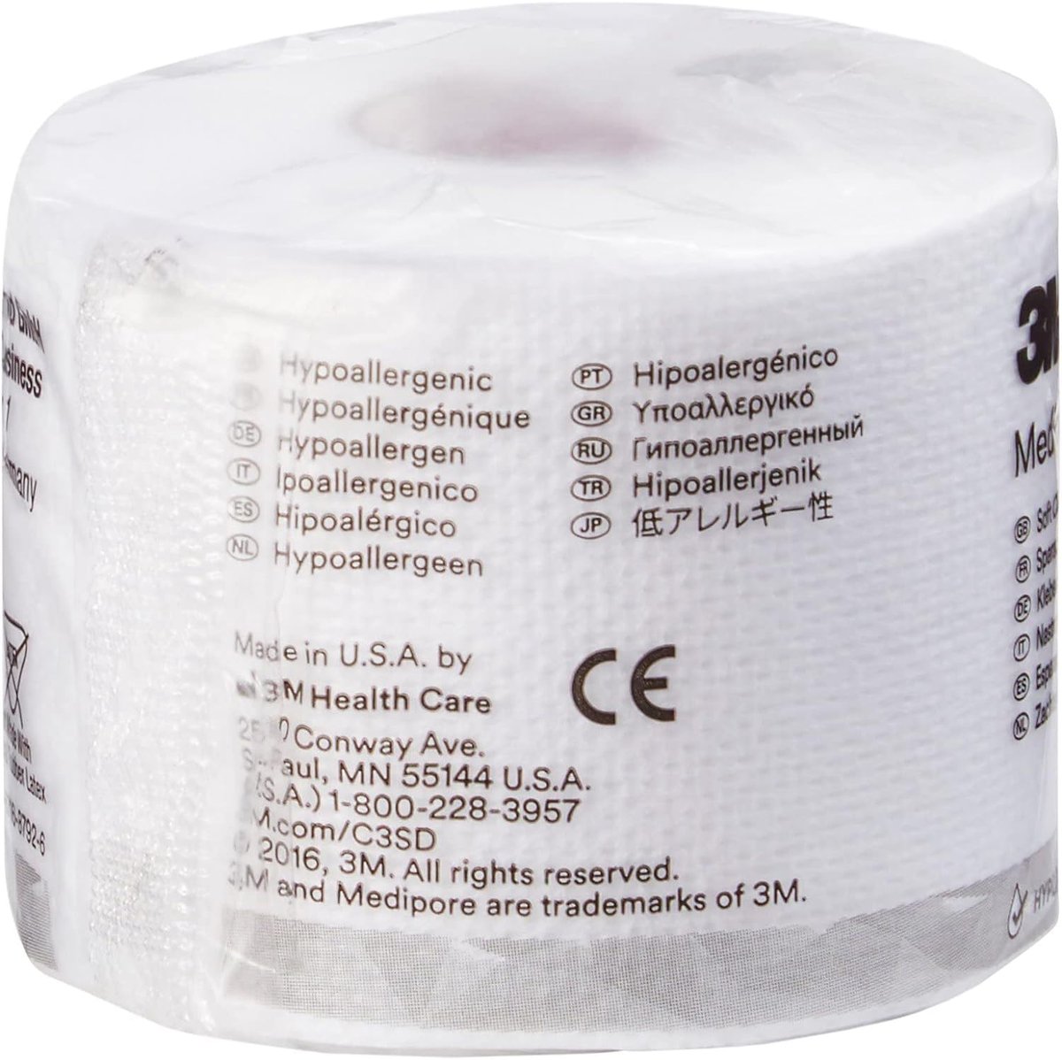 3M Medipore Hypoallergenes Weiches Stoffchirurgieband 2" x 10 Yards, Weiß, Hervorragende Haftung, Wasserbeständig