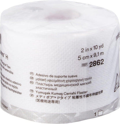 3M Medipore Hypoallergenes Weiches Stoffchirurgieband 2" x 10 Yards, Weiß, Hervorragende Haftung, Wasserbeständig