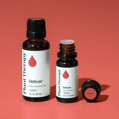 Plant Therapy Vetiver Ätherisches Öl, 10 ml – 100% rein und unverdünnt, ideal für Diffuser und DIY Hautpflege