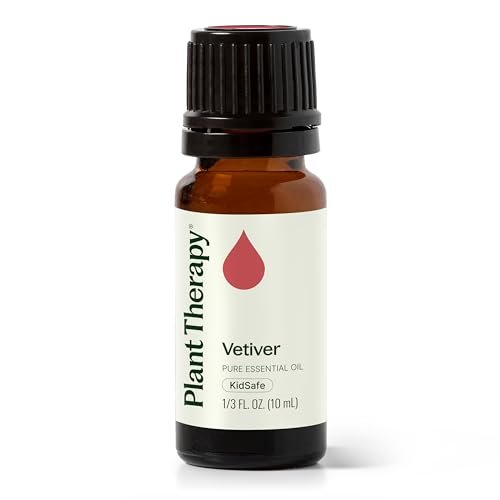 Plant Therapy Vetiver Ätherisches Öl, 10 ml – 100% rein und unverdünnt, ideal für Diffuser und DIY Hautpflege