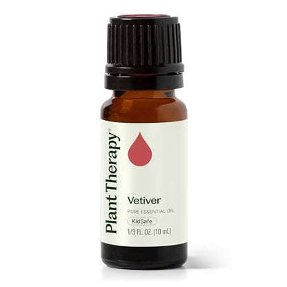 Plant Therapy Vetiver Ätherisches Öl, 10 ml – 100% rein und unverdünnt, ideal für Diffuser und DIY Hautpflege