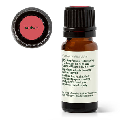 Plant Therapy Vetiver Ätherisches Öl, 10 ml – 100% rein und unverdünnt, ideal für Diffuser und DIY Hautpflege
