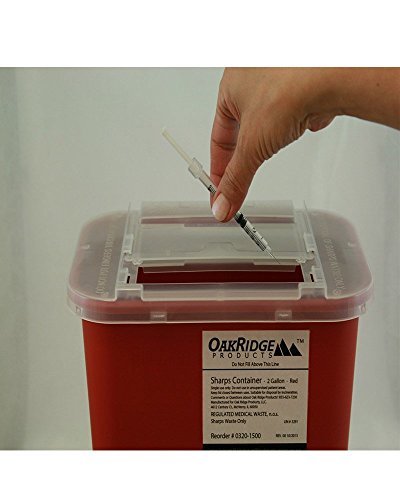 OAKRIDGE PRODUCTS Sharps Behälter 2 Gallonen – Sicherheitsbehälter für spitze Gegenstände (1 Stück, klar)