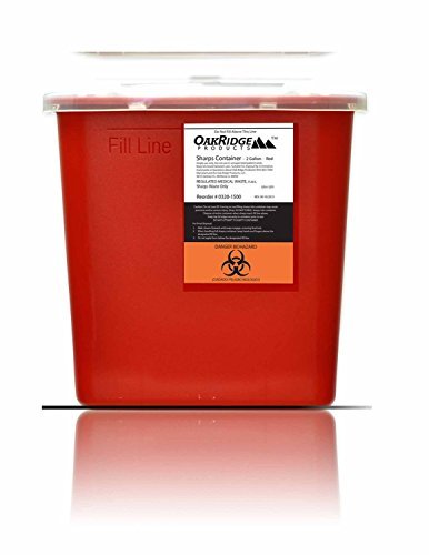 OAKRIDGE PRODUCTS Sharps Behälter 2 Gallonen – Sicherheitsbehälter für spitze Gegenstände (1 Stück, klar)