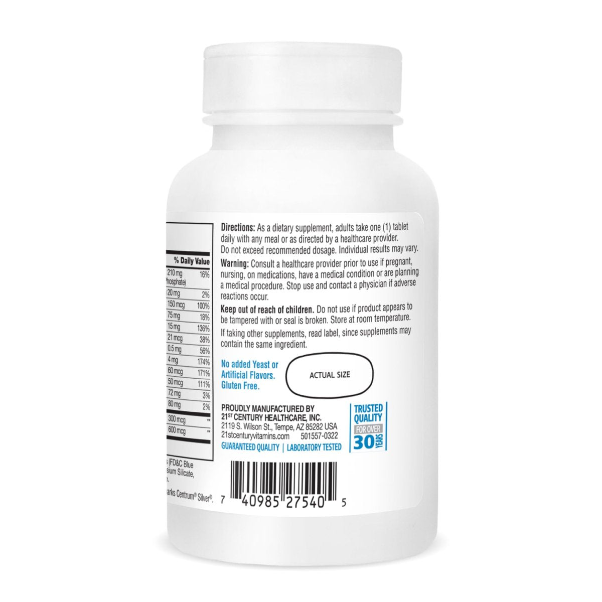 21st Century Sentry Senior Männer 50+ Multivitamin Tabletten, 100 Stück