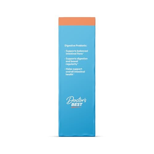Doctor's Best Verdauungs-Probiotikum für Frauen und Männer - Probiotika für die Verdauungsgesundheit, unterstützt die Darmgesundheit und eine ausgewogene Darmflora, 20 Milliarden KBE, tägliche Nährstoffunterstützung - 30 vegane Kapseln
