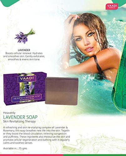 Vaadi Herbals Lavendel-Extrakt Seife mit Rosmarinöl, 100% natürlich, 6er-Pack (16 Unzen)