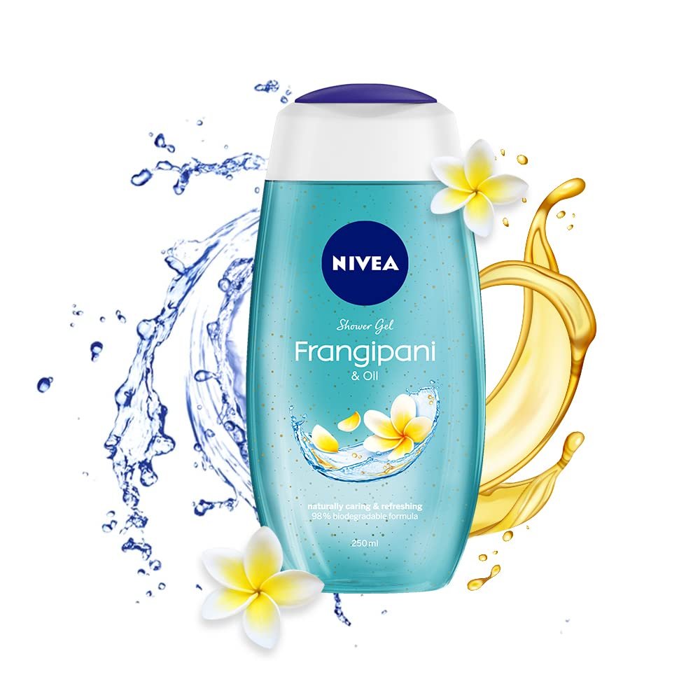 NIVEA Duschgel Frangipani & Öl – 250 ml – Sanfte Reinigung mit pflegendem Öl