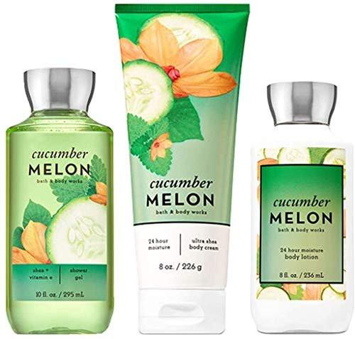 Bath & Body Works Signature Collection Cucumber Melon Geschenkset – Body Cream, Duschgel & Body Lotion (3-teilig)