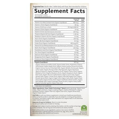Garden of Life Organics Multivitamin für Frauen – Tägliche Vitalstoffversorgung mit Eisen, Biotin, Vegan – 30 Tabletten