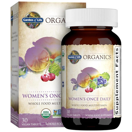 Garden of Life Organics Multivitamin für Frauen – Tägliche Vitalstoffversorgung mit Eisen, Biotin, Vegan – 30 Tabletten