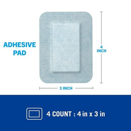 Nexcare Strong Hold Pflaster mit schmerzfreiem Entfernen, 7,6 x 10,2 cm, 4 Stück