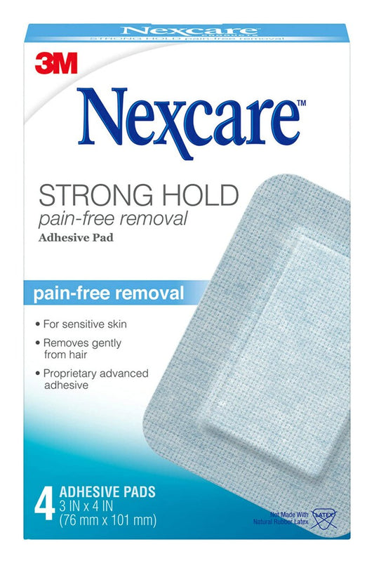 Nexcare Strong Hold Pflaster mit schmerzfreiem Entfernen, 7,6 x 10,2 cm, 4 Stück