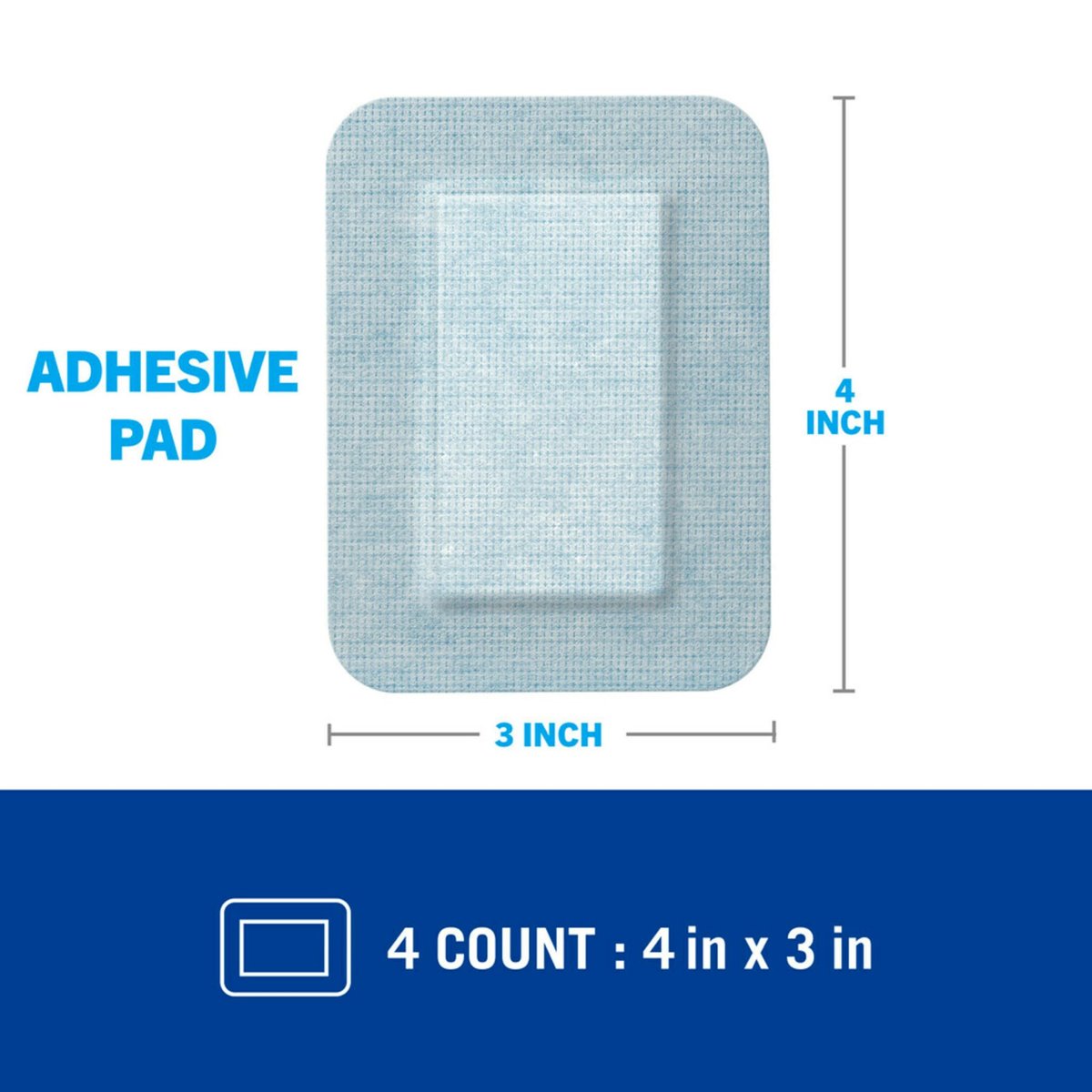 Nexcare Strong Hold Pflaster mit schmerzfreiem Entfernen, 7,6 x 10,2 cm, 4 Stück