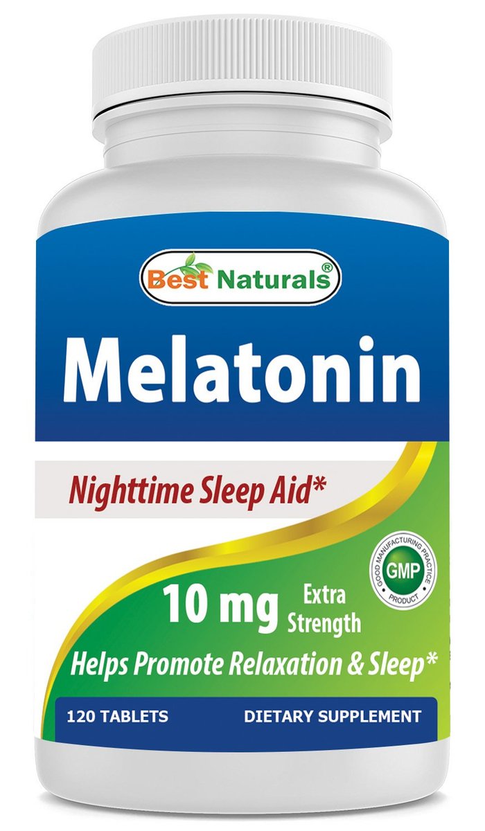 Best Naturals Melatonin 10 mg (Non-GMO) Tabletten – Fördert Entspannung und Schlaf – 120 Stück