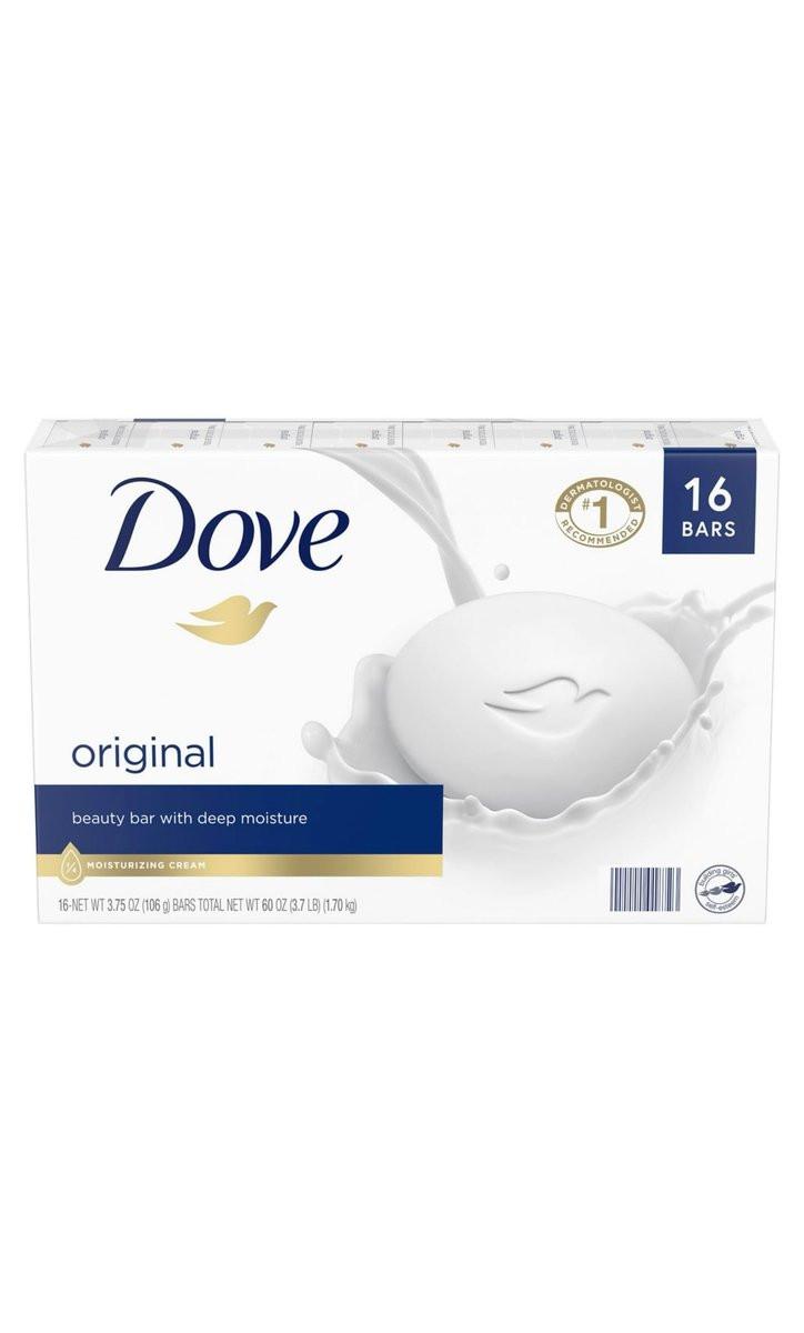 Dove Pflegendes Seifenstück Feuchtigkeitsspendend 16 Stück, 113 g pro Stück