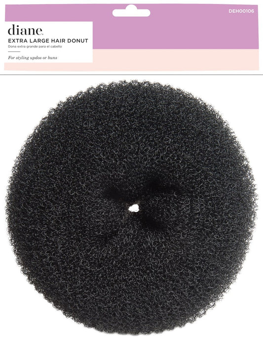 Diane Jumbo Hair Donut für Hochsteckfrisuren und Sock Bun-Frisuren – Leichter und flexibler Haarknotenformer für Frauen und Mädchen, 14 cm, Schwarz