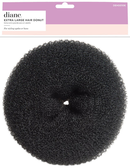 Diane Jumbo Hair Donut für Hochsteckfrisuren und Sock Bun-Frisuren – Leichter und flexibler Haarknotenformer für Frauen und Mädchen, 14 cm, Schwarz