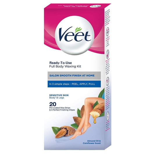 Veet Enthaarungswachs-Set für empfindliche Haut – 20 Wachsstreifen