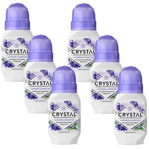 Crystal Mineral Deodorant Roll-On Lavender & White Tea – 6er Pack, 13,5 fl oz