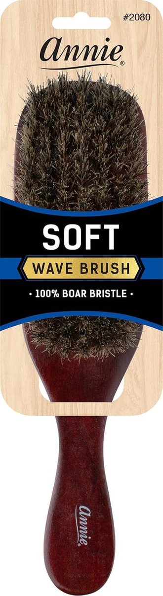 ANNIE Wave Soft Bürste (Modell: 2080) – Sanfte Entwirrungsbürste aus Naturholz mit Wildschweinborsten