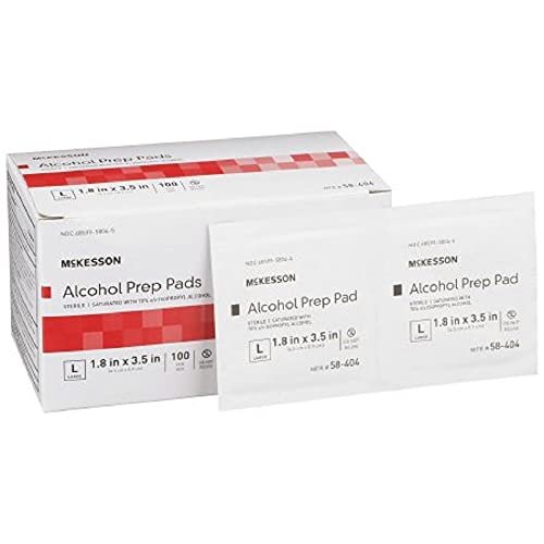 McKesson 70% Isopropyl Alkohol Prep Pad – steril, 1,8 x 3,5 Zoll, Packung mit 100