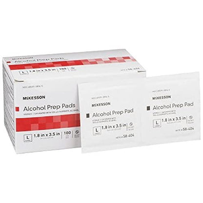 McKesson 70% Isopropyl Alkohol Prep Pad – steril, 1,8 x 3,5 Zoll, Packung mit 100