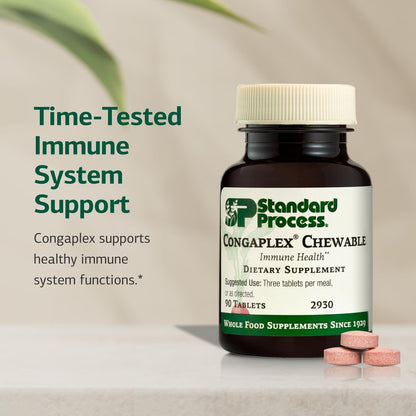 Standard Process Congaplex Kautabletten - Immunsystem Unterstützung mit Vitamin A - Unterstützt Thymusdrüse & Proteinsynthese - Laktose- & Sojafrei - 90 Tabletten (30 Portionen)