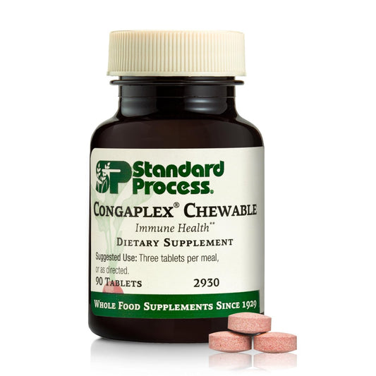 Standard Process Congaplex Kautabletten - Immunsystem Unterstützung mit Vitamin A - Unterstützt Thymusdrüse & Proteinsynthese - Laktose- & Sojafrei - 90 Tabletten (30 Portionen)