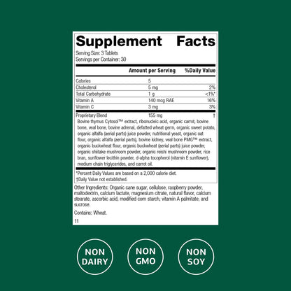 Standard Process Congaplex Kautabletten - Immunsystem Unterstützung mit Vitamin A - Unterstützt Thymusdrüse & Proteinsynthese - Laktose- & Sojafrei - 90 Tabletten (30 Portionen)