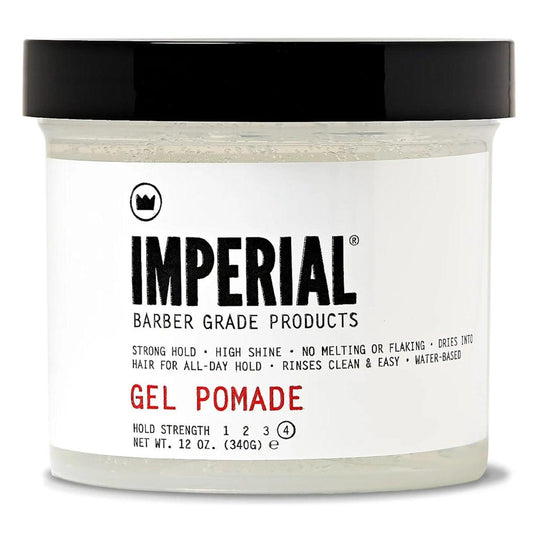 Imperial Barber Grade Gel Pomade – Starker Halt den ganzen Tag, keine Flocken, wasserbasiert, nachaktivierbar – Natürliches Herren-Haarstyling-Produkt 12 oz