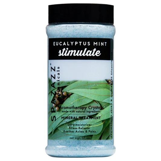 Spazazz Eukalyptus Minze Aktivierendes Spa- und Badesalz – 17 Unzen Kristalle und Badesalze für Whirlpool und Badewanne – Aromatherapie-Duftsalze zur Entspannung