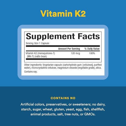 Natural Factors Vitamin K2 120 mcg – Unterstützt Knochen- und Gefäßgesundheit, 60 Kapseln