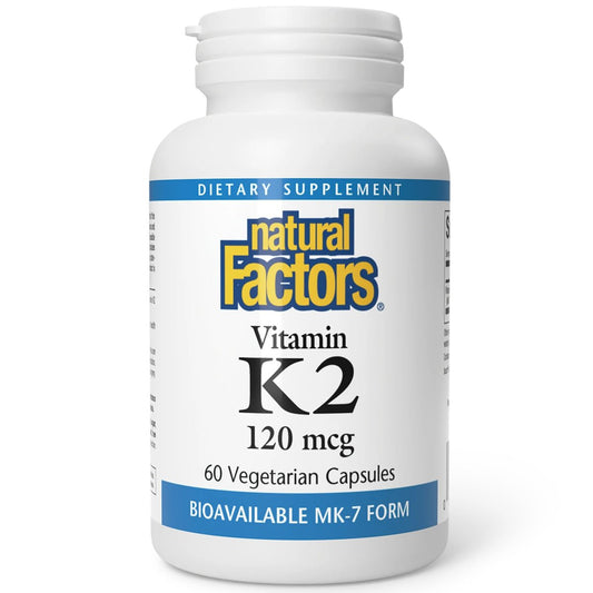 Natural Factors Vitamin K2 120 mcg – Unterstützt Knochen- und Gefäßgesundheit, 60 Kapseln