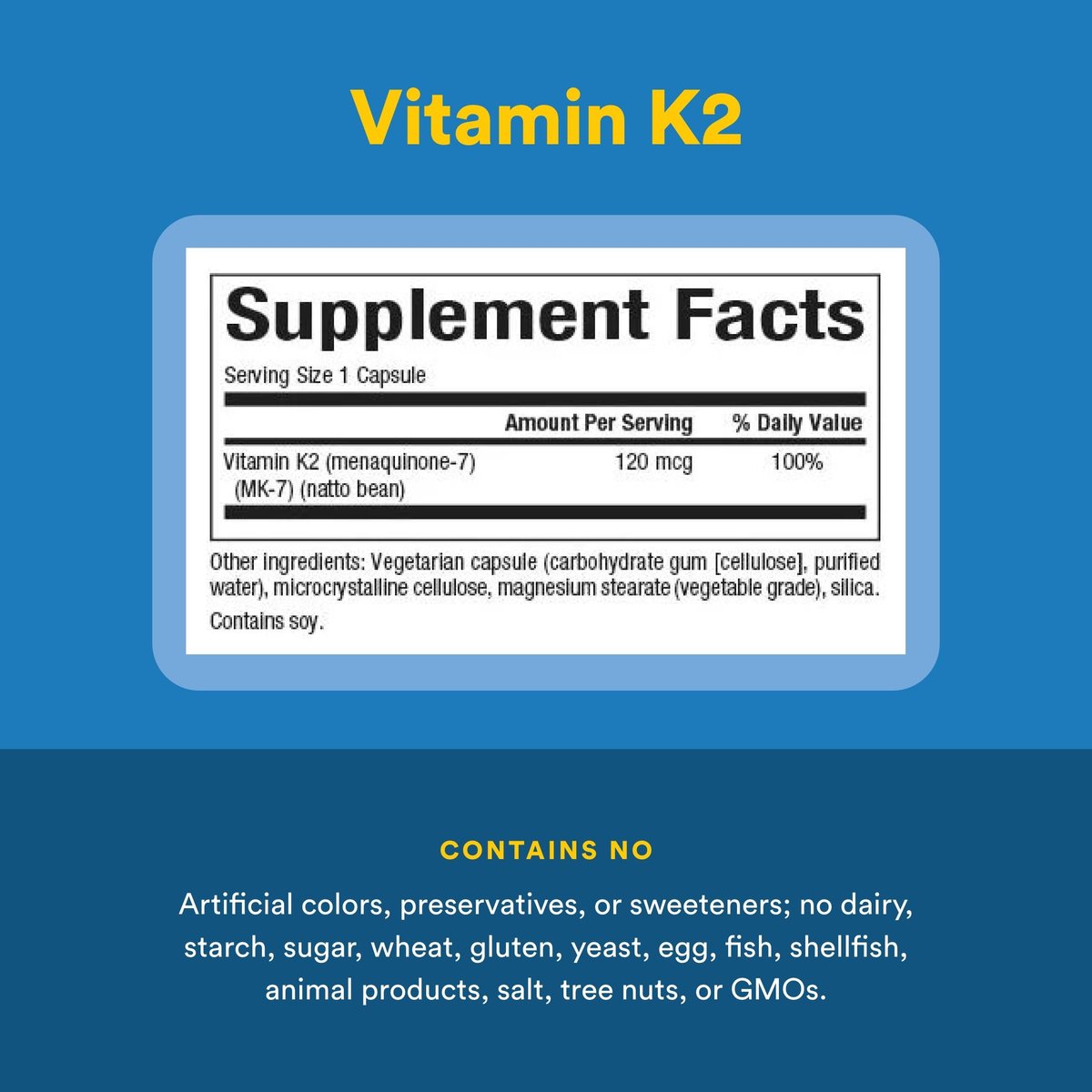 Natural Factors Vitamin K2 120 mcg – Unterstützt Knochen- und Gefäßgesundheit, 60 Kapseln