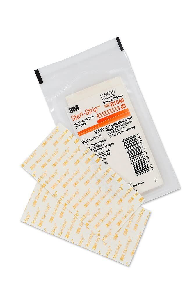 3M™ Steri-Strip™ Verstärkte Wundverschlussstreifen, R1546, 1/4 Zoll x 4 Zoll (6 mm x 100 mm), 50 Beutel/Karton, 4 Kartons/Kiste
