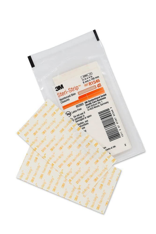 3M™ Steri-Strip™ Verstärkte Wundverschlussstreifen, R1546, 1/4 Zoll x 4 Zoll (6 mm x 100 mm), 50 Beutel/Karton, 4 Kartons/Kiste
