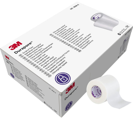 3M™ Durapore™ Chirurgisches Tape 1538-2, 5 cm x 9,1 m, 6 Rollen pro Packung, Latexfrei