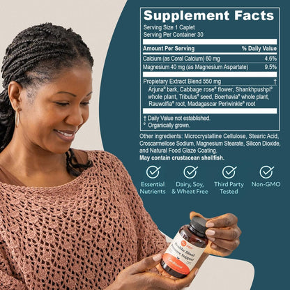 ruved Carditone – Natürliches Herzgesundheits-Supplement für Frauen & Männer, Blutdruckformel, Ganzheitliche Herzunterstützung mit Rauwolfia, Arjuna, Calcium und Magnesium – 30 Portionen