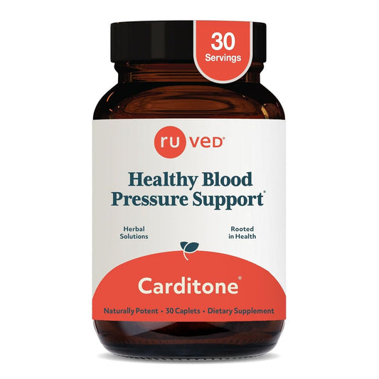 ruved Carditone – Natürliches Herzgesundheits-Supplement für Frauen & Männer, Blutdruckformel, Ganzheitliche Herzunterstützung mit Rauwolfia, Arjuna, Calcium und Magnesium – 30 Portionen