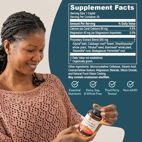 ruved Carditone – Natürliches Herzgesundheits-Supplement für Frauen & Männer, Blutdruckformel, Ganzheitliche Herzunterstützung mit Rauwolfia, Arjuna, Calcium und Magnesium – 30 Portionen