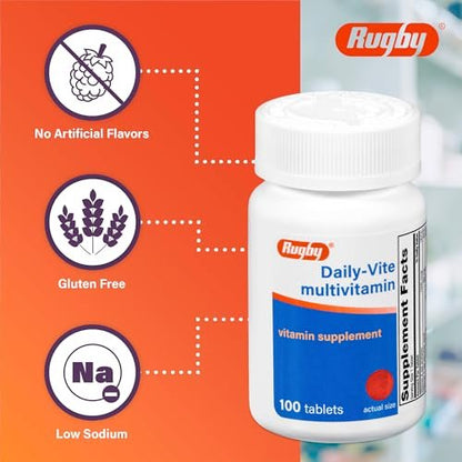 Rugby Daily-Vite Multivitamin - Tägliches Vitaminpräparat - 100 Tabletten (2er-Pack)