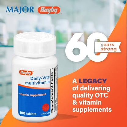 Rugby Daily-Vite Multivitamin - Tägliches Vitaminpräparat - 100 Tabletten (2er-Pack)
