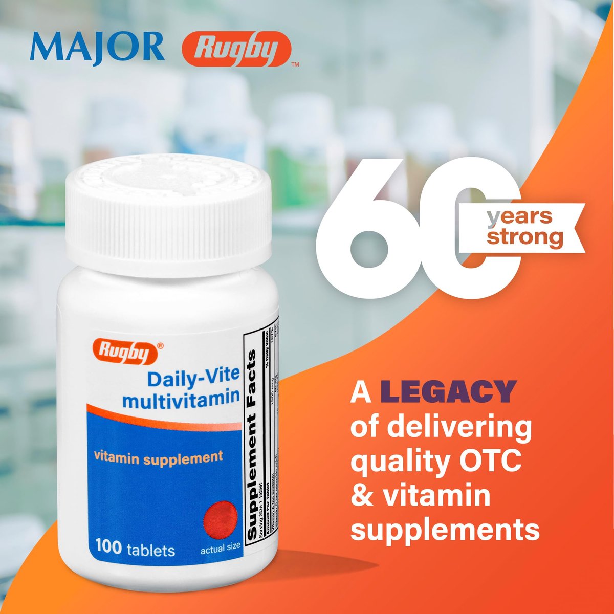 Rugby Daily-Vite Multivitamin - Tägliches Vitaminpräparat - 100 Tabletten (2er-Pack)