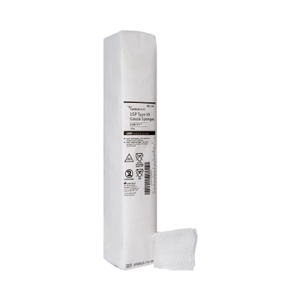 Covidien Curity Mullbinden-Kompresse, unsteril, 12-lagig, 2" x 2", Packung mit 200 Stück