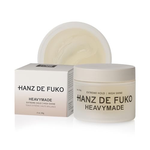 Hanz de Fuko Heavymade – Premium Herren Haar Pomade für extremen Halt und hohen Glanz – Wasserbasiert, feuchtigkeitsresistent – 2 oz Reisegröße